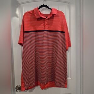 Under Armour Orange and Blue Striped Polo